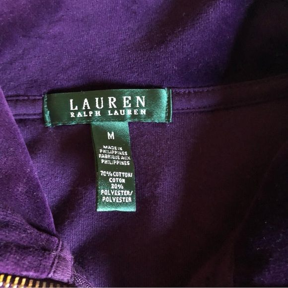 Ralph Lauren velour zip up jacket. - Picture 4 of 6